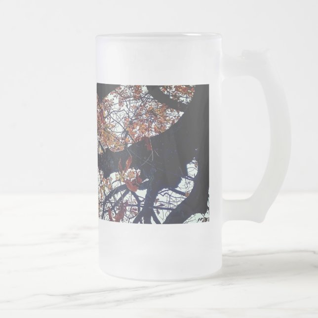 Caneca De Cerveja Vidro Jateado Folhas de ouro (Direita)