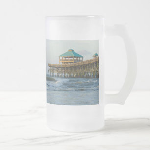 Caneca De Cerveja Vidro Jateado Folly Pier Morning Fosco Beer Mug