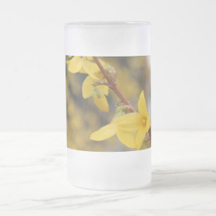 Caneca De Cerveja Vidro Jateado Forsythia, 迎春花, sinos dourados