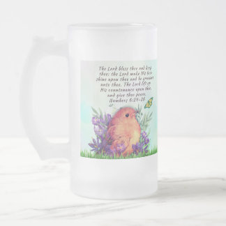 Caneca De Cerveja Vidro Jateado Fosco 16 OZ com trabalho de arte bíblia de naturez