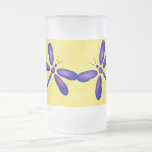Caneca De Cerveja Vidro Jateado Fosco Amarelo de Dragonfly digital