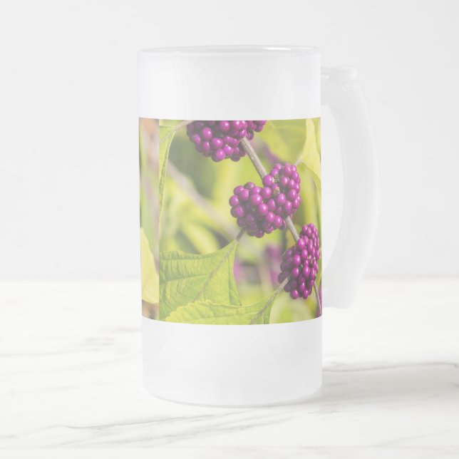 Caneca De Cerveja Vidro Jateado Fosco Americano de Beautyberry Beer Mug (Frente Esquerda)
