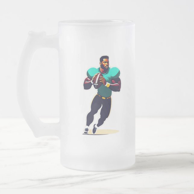 Caneca De Cerveja Vidro Jateado Fosco Americano Glass Mug (Esquerda)