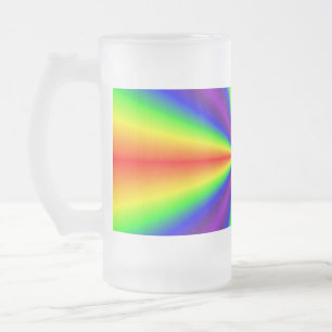 Caneca De Cerveja Vidro Jateado Fosco arco-íris