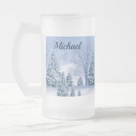 Caneca De Cerveja Vidro Jateado Fosco Bebida Canalização A Frio Em Um Dia Quente