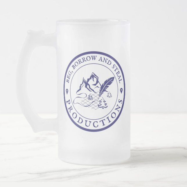 Caneca De Cerveja Vidro Jateado Fosco Beer Mug BBSProduções (Esquerda)