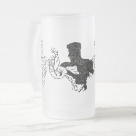 Caneca De Cerveja Vidro Jateado Fosco Beer Mug: Body Builder