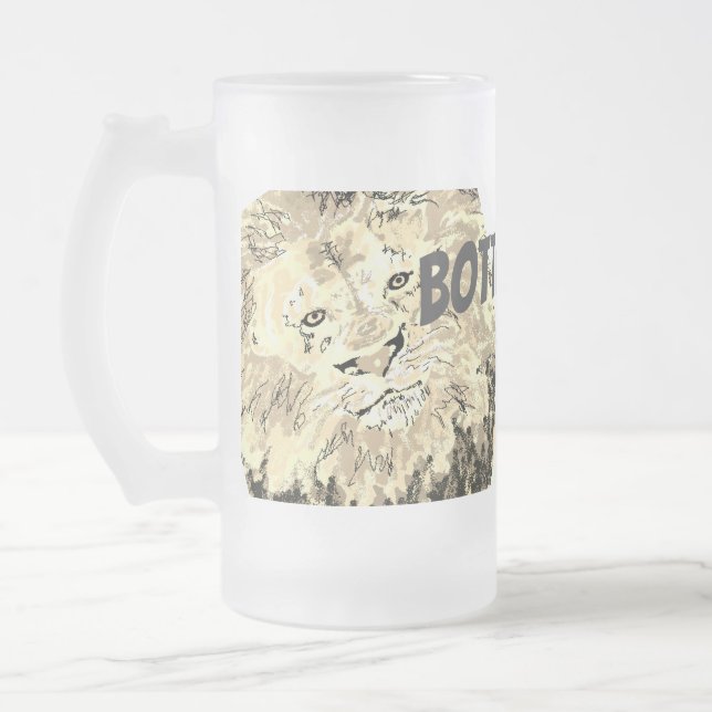 Caneca De Cerveja Vidro Jateado Fosco Beer Mug : Encaixe. (Esquerda)