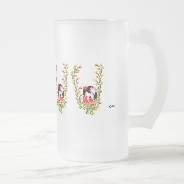 Caneca De Cerveja Vidro Jateado Fosco Beer Mug: Olhe Dentro (Direita)