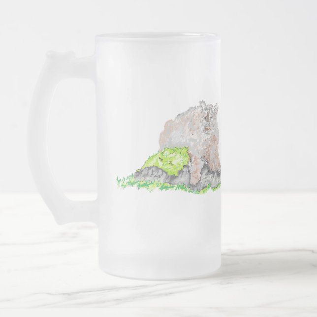 Caneca De Cerveja Vidro Jateado Fosco Beer Mug : Puma (Esquerda)