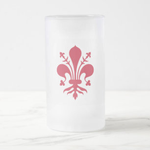 Caneca De Cerveja Vidro Jateado Fosco com bandeira de Florença