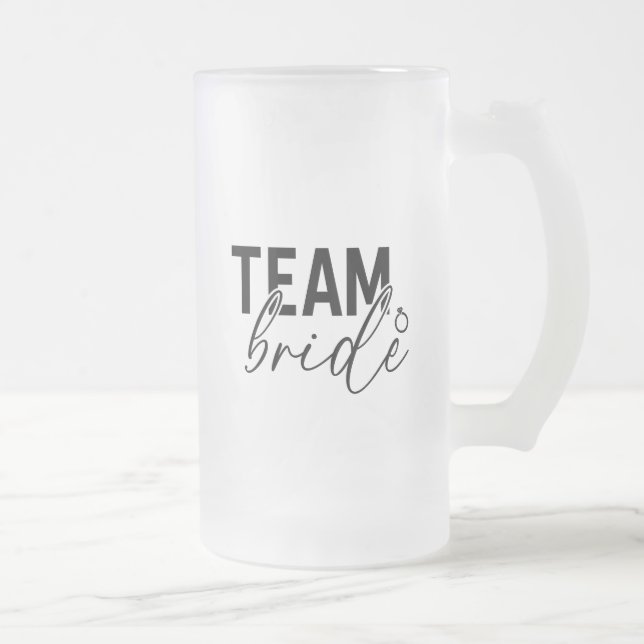 Caneca De Cerveja Vidro Jateado Fosco da Equipe Bride Mug (Direita)
