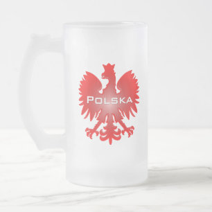 Caneca De Cerveja Vidro Jateado Fosco De Águia Polska