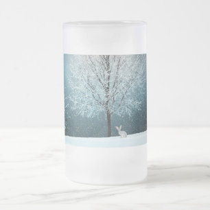 Caneca De Cerveja Vidro Jateado Fosco de Árvore de Natal Mug de vidro Fosco de 16