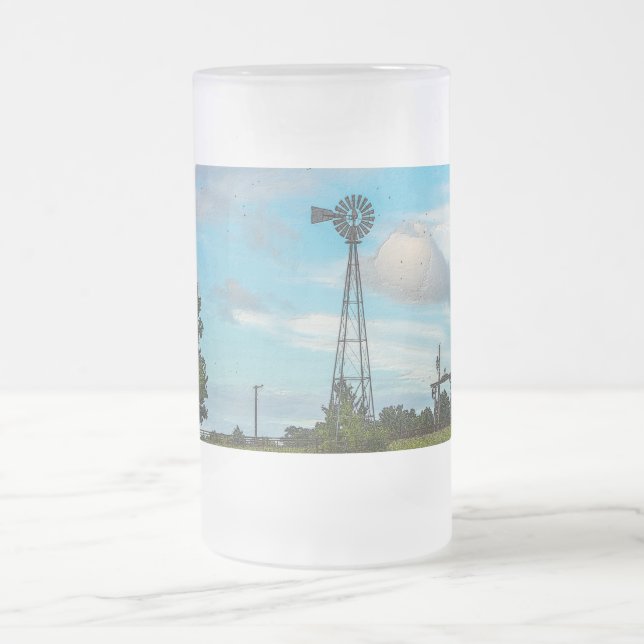Caneca De Cerveja Vidro Jateado Fosco De Bird Flock (Centro)