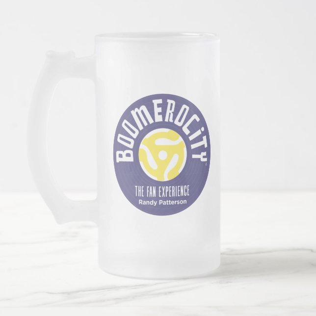 Caneca De Cerveja Vidro Jateado Fosco de boomerocidade (Esquerda)