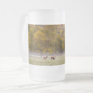 Caneca De Cerveja Vidro Jateado Fosco De Elk De Banho