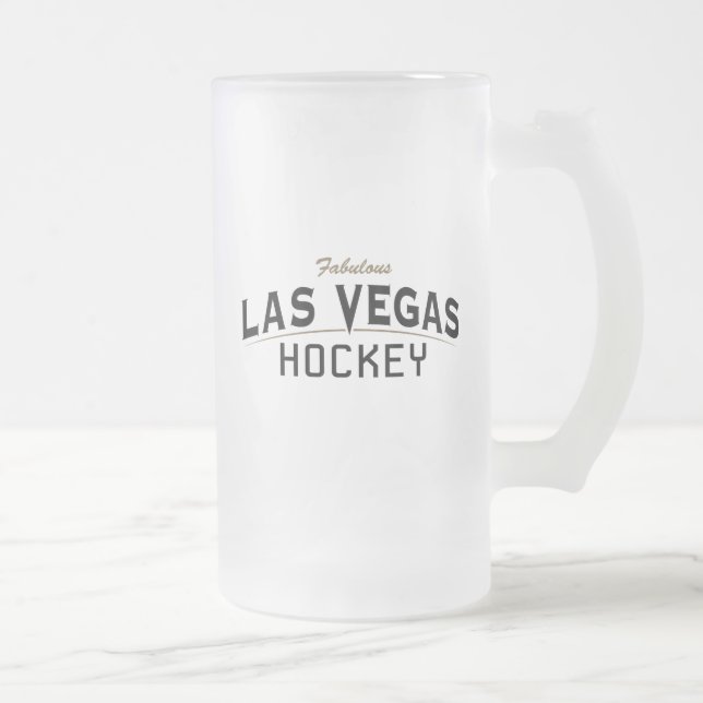 Caneca De Cerveja Vidro Jateado Fosco de Hockey em Las Vegas (Direita)
