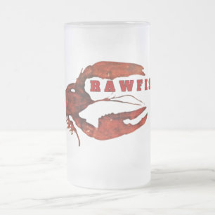 Caneca De Cerveja Vidro Jateado Fosco de lagosta