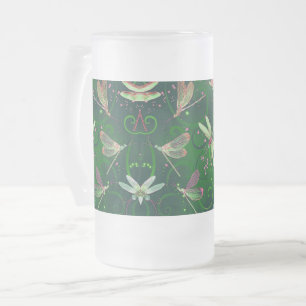 Caneca De Cerveja Vidro Jateado Fosco De Libras Verdes