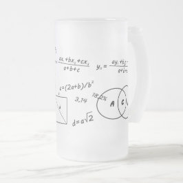 Caneca De Cerveja Vidro Jateado fosco de matemática cerebral
