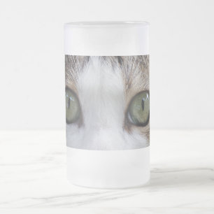 Caneca De Cerveja Vidro Jateado Fosco de olhos de gato Mug de vidro Fosco de 16 oz
