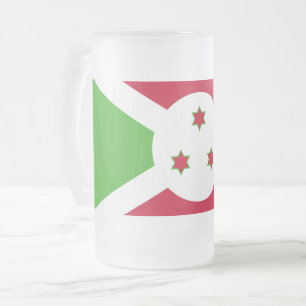 Caneca De Cerveja Vidro Jateado Fosco de vidro com bandeira do Burundi