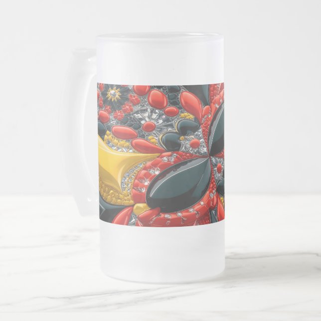 Caneca De Cerveja Vidro Jateado Fosco de vidro com design alemão (Frente Esquerda)