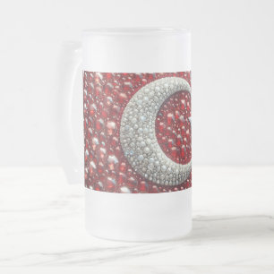 Caneca De Cerveja Vidro Jateado Fosco de vidro com design de cor turca