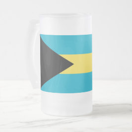 Caneca De Cerveja Vidro Jateado Fosco de vidro com pavilhão das Bahamas