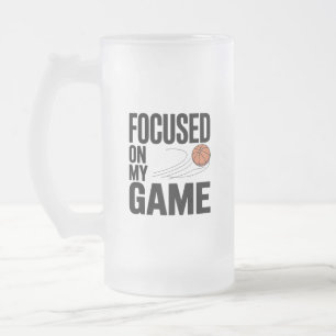Caneca De Cerveja Vidro Jateado Fosco de vidro de basquete focado
