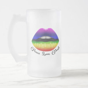 Caneca De Cerveja Vidro Jateado Fosco do Orgulho de Amor pela Paz Mug