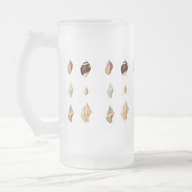 Caneca De Cerveja Vidro Jateado Fosco do Sea Shell (Esquerda)