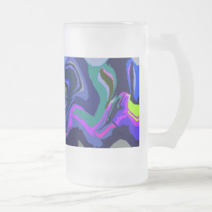 Caneca De Cerveja Vidro Jateado Fosco Fiesta 3 (azul) Copo de vidro