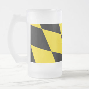 Caneca De Cerveja Vidro Jateado Fosco Glass Mug com bandeira de Munique