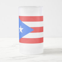 Fosco Glass Mug com bandeira de Porto Rico, EUA