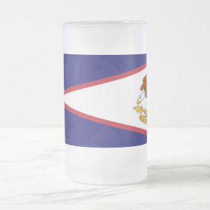 Caneca De Cerveja Vidro Jateado Fosco Glass Mug com bandeira de Samoa Americana