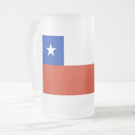 Caneca De Cerveja Vidro Jateado Fosco Glass Mug com bandeira do Chile