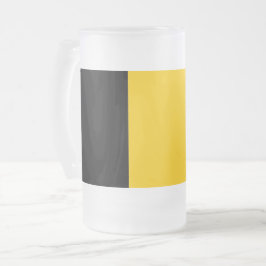Caneca De Cerveja Vidro Jateado Fosco Glass Mug com pavilhão da Bélgica