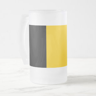 Caneca De Cerveja Vidro Jateado Fosco Glass Mug com pavilhão da Bélgica