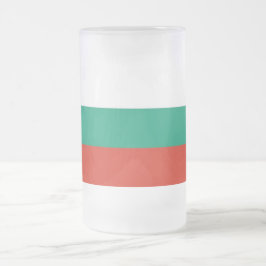 Caneca De Cerveja Vidro Jateado Fosco Glass Mug com pavilhão da Bulgária