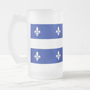 Caneca De Cerveja Vidro Jateado Fosco Glass Mug com pavilhão do Quebec