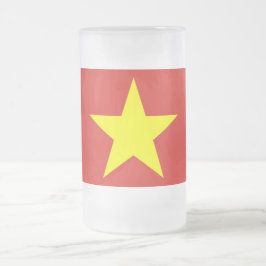 Caneca De Cerveja Vidro Jateado Fosco Glass Mug com pavilhão do Vietname