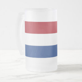 Caneca De Cerveja Vidro Jateado Fosco Glass Mug com pavilhão dos Países Baixos