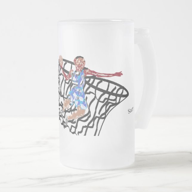 Caneca De Cerveja Vidro Jateado Fosco Manguejo: Voo Alto (Frente Esquerda)