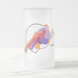 Caneca De Cerveja Vidro Jateado Fosco Mug: Ganhando