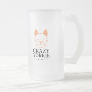 Caneca De Cerveja Vidro Jateado Fosco Personalizado De Cerveja Do Yorkie