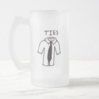 Caneca De Cerveja Vidro Jateado Fosco sem logotipo preto e branco com camisa/colet