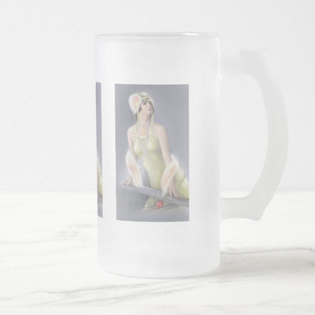Caneca De Cerveja Vidro Jateado Fosco Siren Beer Mug (Direita)