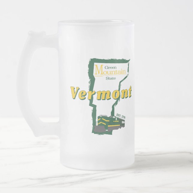 Caneca De Cerveja Vidro Jateado Fosco Vermont Beer Mugs (Esquerda)